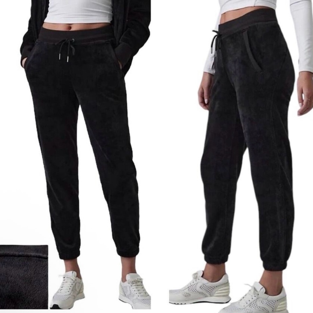 Athleta Plus Size 2X Recover Cozy Jogger Black Plush Velour Lounge Pants